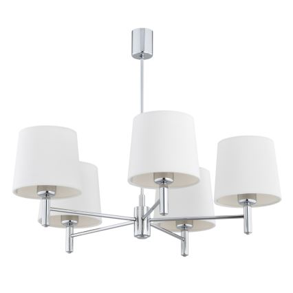 Brilagi - Lustre sur tige MONTE 5xE27/60W/230V crème/chrome brillant