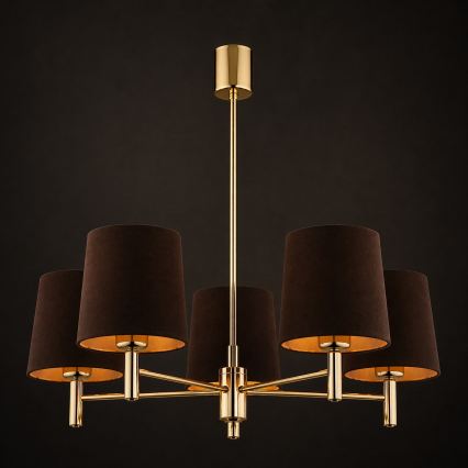 Brilagi - Lustre sur tige MONTE 5xE27/60W/230V marron/doré