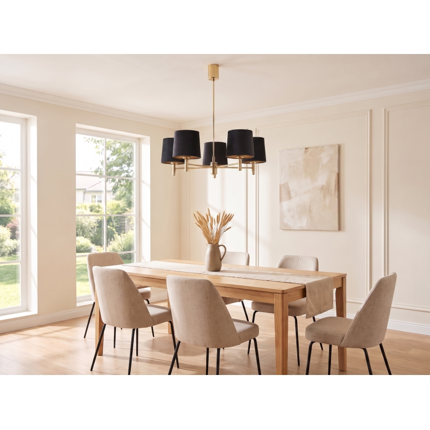 Brilagi - Lustre sur tige MONTE 5xE27/60W/230V noir/doré