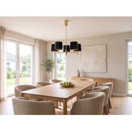 Brilagi - Lustre sur tige MONTE 5xE27/60W/230V noir/doré