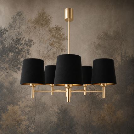 Brilagi - Lustre sur tige MONTE 5xE27/60W/230V noir/doré