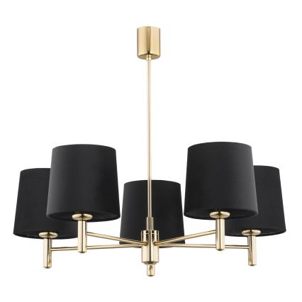 Brilagi - Lustre sur tige MONTE 5xE27/60W/230V noir/doré