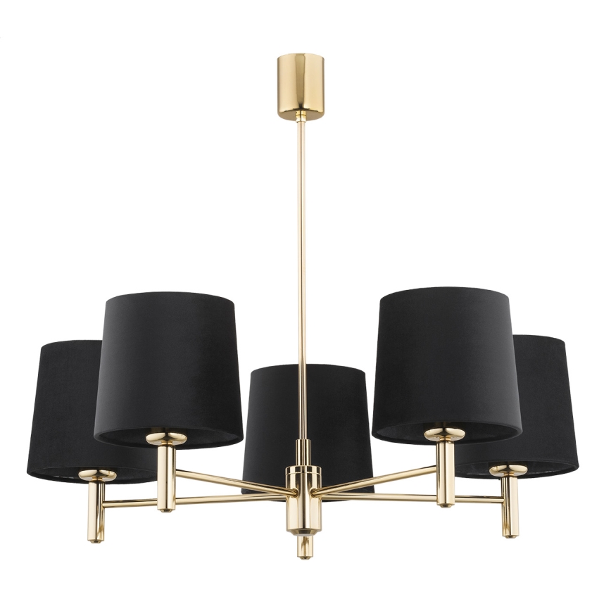 Brilagi - Lustre sur tige MONTE 5xE27/60W/230V noir/doré