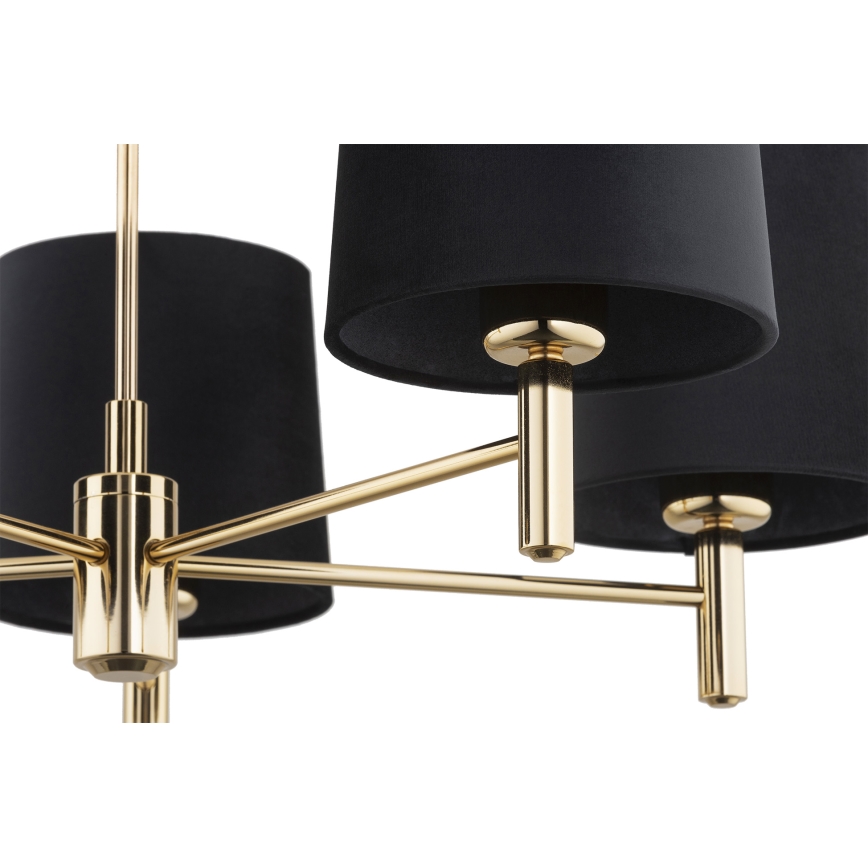 Brilagi - Lustre sur tige MONTE 5xE27/60W/230V noir/doré