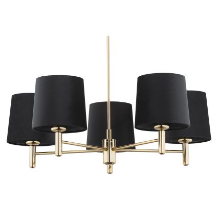 Brilagi - Lustre sur tige MONTE 5xE27/60W/230V noir/doré