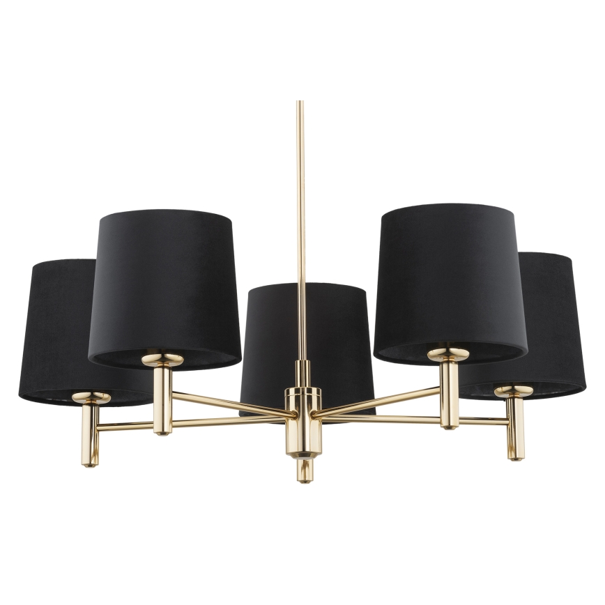 Brilagi - Lustre sur tige MONTE 5xE27/60W/230V noir/doré