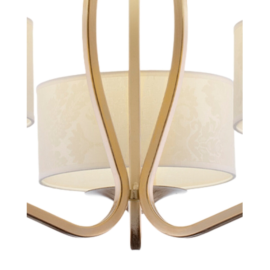 Brilagi - Lustre sur tige SAPHIRE 3xE27/15W/230V Ø 66 cm crème/doré/patine