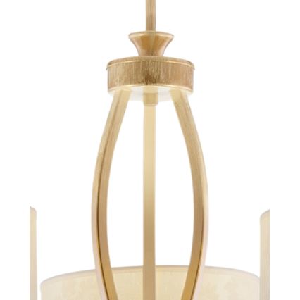 Brilagi - Lustre sur tige SAPHIRE 3xE27/15W/230V Ø 66 cm crème/doré/patine