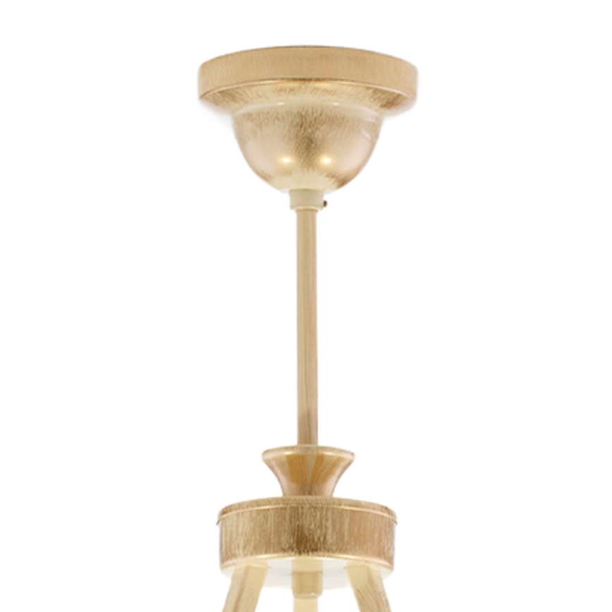 Brilagi - Lustre sur tige SAPHIRE 3xE27/15W/230V Ø 66 cm crème/doré/patine
