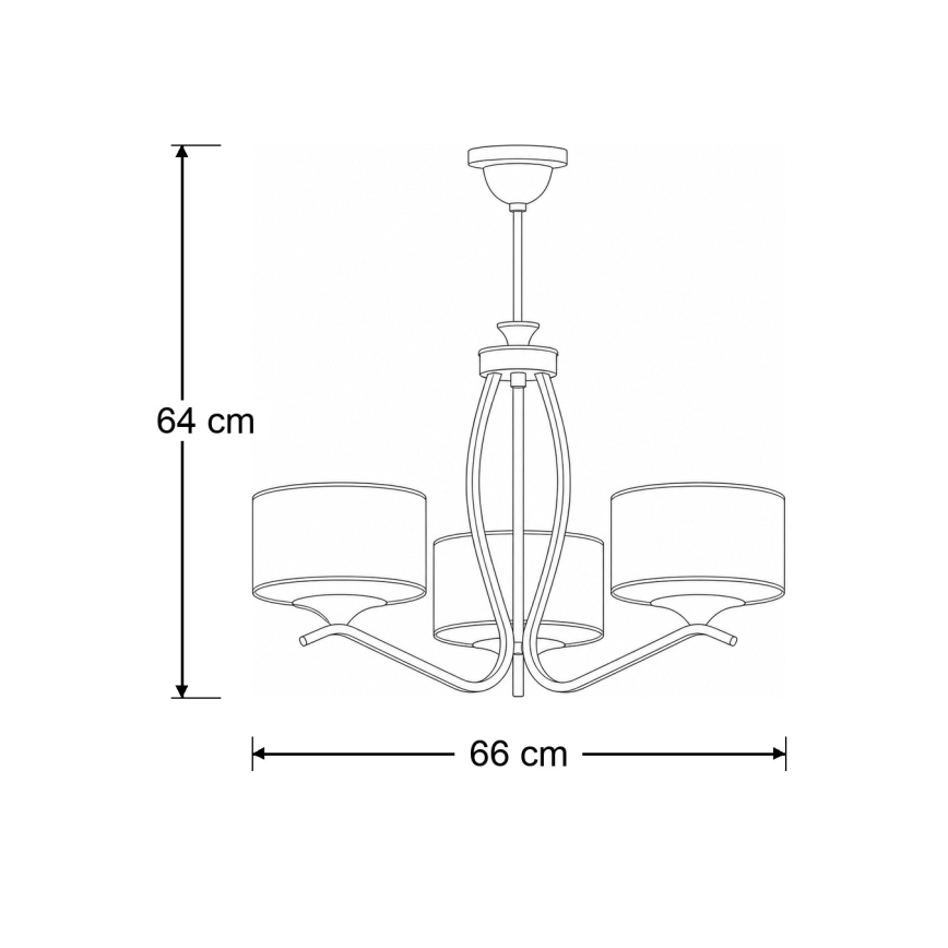 Brilagi - Lustre sur tige SAPHIRE 3xE27/15W/230V Ø 66 cm crème/doré/patine