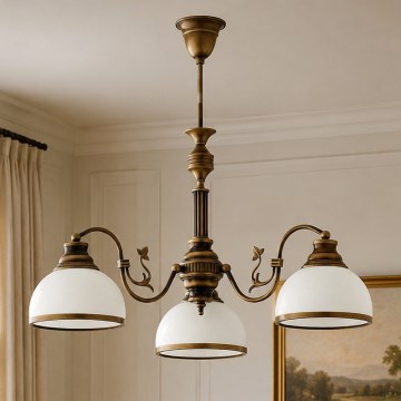 Brilagi - Lustre sur tige TAURUS 3xE27/15W/230V Ø 70 cm bronze