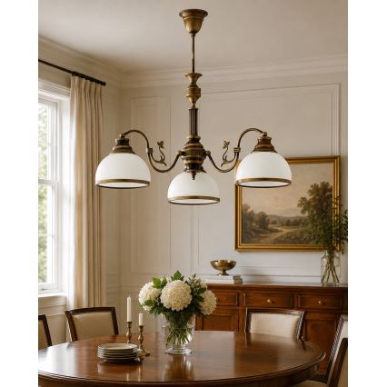 Brilagi - Lustre sur tige TAURUS 3xE27/15W/230V Ø 70 cm bronze