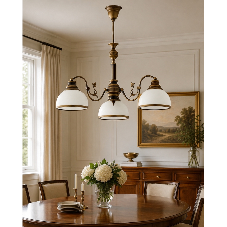 Brilagi - Lustre sur tige TAURUS 3xE27/15W/230V Ø 70 cm bronze