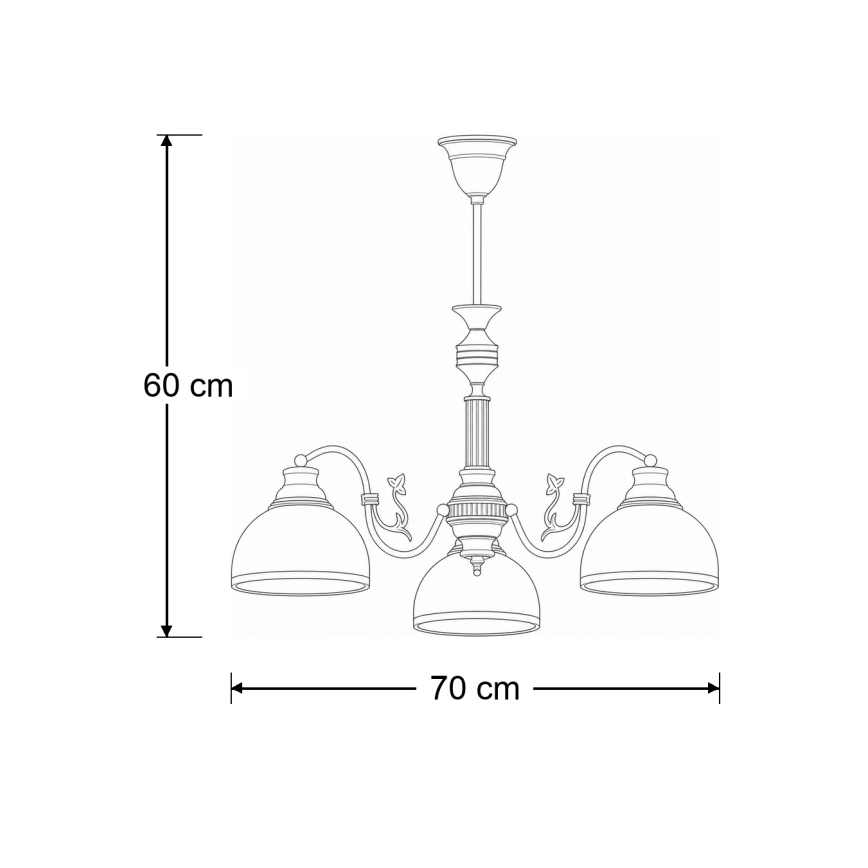 Brilagi - Lustre sur tige TAURUS 3xE27/15W/230V Ø 70 cm bronze