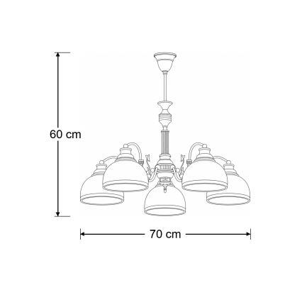 Brilagi - Lustre sur tige TAURUS 5xE27/15W/230V, diam. 70 cm, bronze