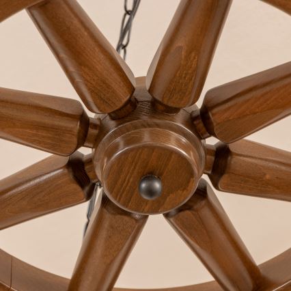 Brilagi - Lustre suspendu à chaîne ROATA 5xE14/40W/230V Ø 70 cm hêtre/noyer