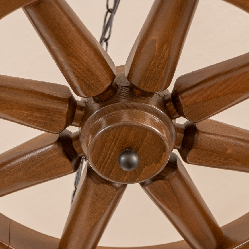 Brilagi - Lustre suspendu à chaîne ROATA 5xE14/40W/230V Ø 70 cm hêtre/noyer