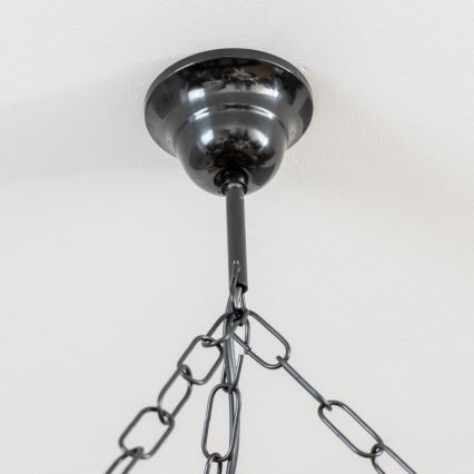 Brilagi - Lustre suspendu à chaîne ROATA 5xE14/40W/230V Ø 70 cm hêtre/noyer