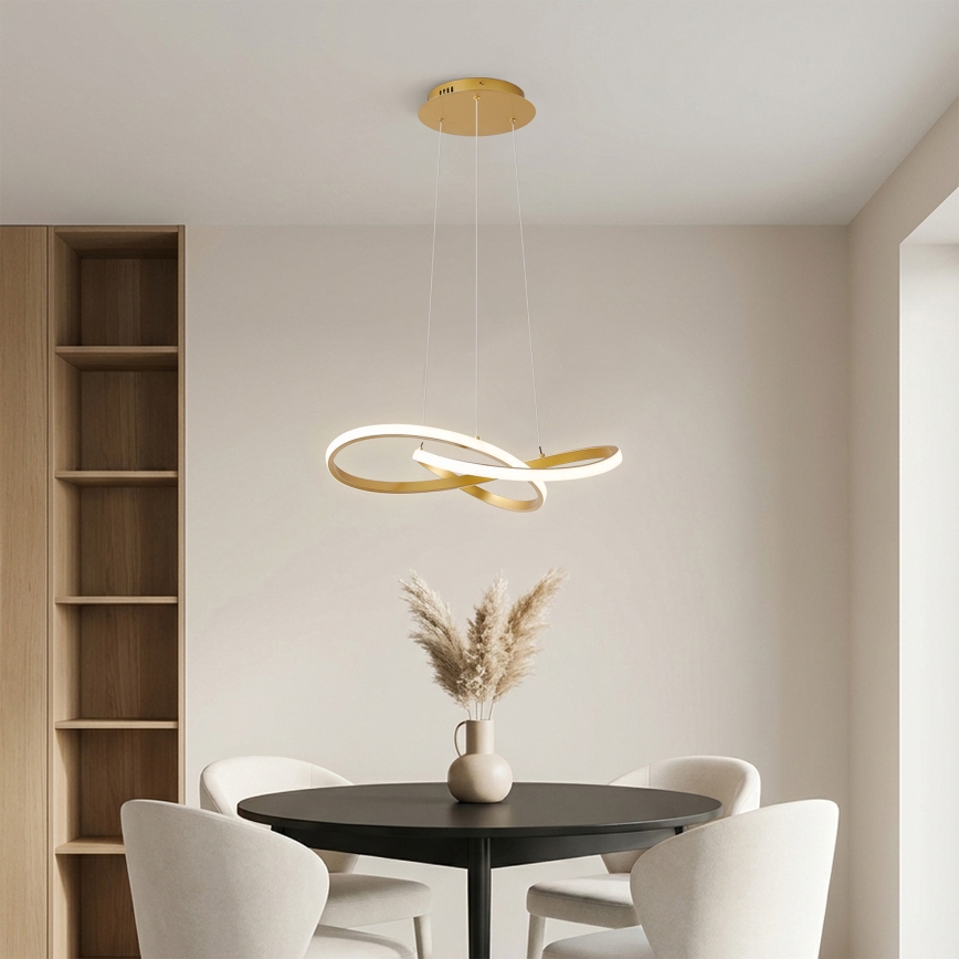 Brilagi - Suspension LED dimmable sur câble INFINITY LED/55W/230V 3000-6000K 50x50 cm dorée + télécommande