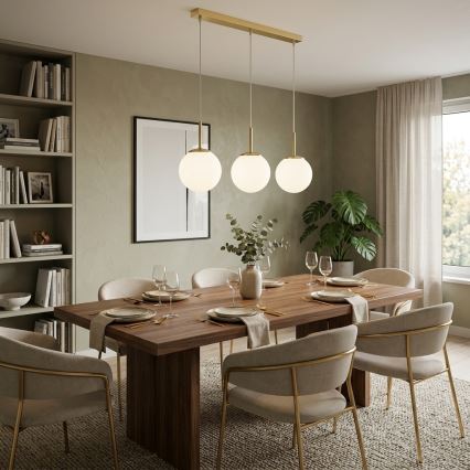 Brilagi - Lustre suspendu sur câble MILO 3xE27/60W/230V doré