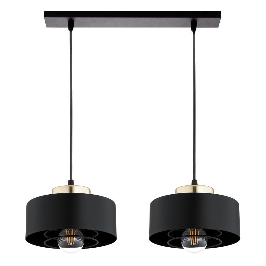 Brilagi - Lustre suspendu sur câble SPRING 2xE27/60W/230V noir/doré