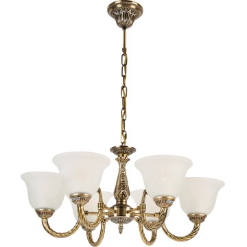 Brilagi - Lustre suspendu sur chaîne CLASSIC 6xE14/10W/230V en laiton