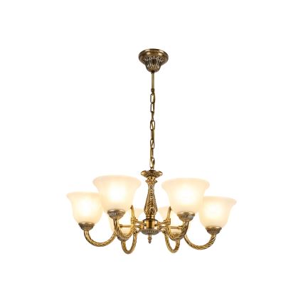 Brilagi - Lustre suspendu sur chaîne CLASSIC 6xE14/10W/230V en laiton