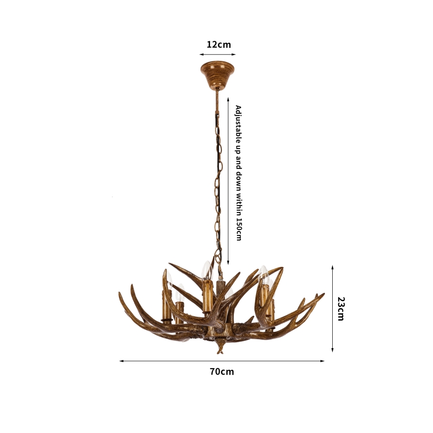 Brilagi - Lustre suspendu sur chaîne DEER 6x E14 / 10W / 230V Ø 70 cm