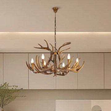 BRILAGI - Lustre suspendu sur chaîne DEER 6xE14/10W/230V Ø 80 cm en forme de bois de cerf