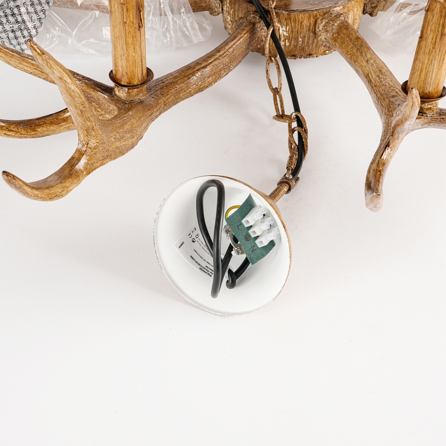 BRILAGI - Lustre suspendu sur chaîne DEER 6xE14/10W/230V Ø 80 cm en forme de bois de cerf