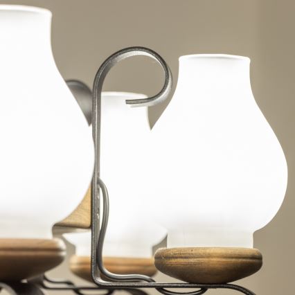 Brilagi - Lustre suspendu sur chaîne ROATA 8xE14/40W/230V Ø 70 cm en hêtre