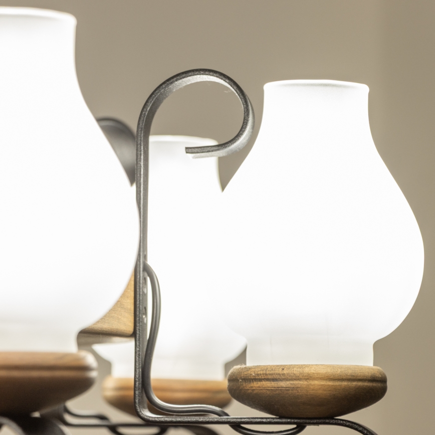 Brilagi - Lustre suspendu sur chaîne ROATA 8xE14/40W/230V Ø 70 cm en hêtre