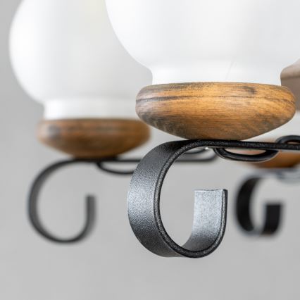 Brilagi - Lustre suspendu sur chaîne ROATA 8xE14/40W/230V Ø 70 cm en hêtre