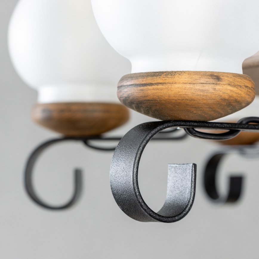 Brilagi - Lustre suspendu sur chaîne ROATA 8xE14/40W/230V Ø 70 cm en hêtre