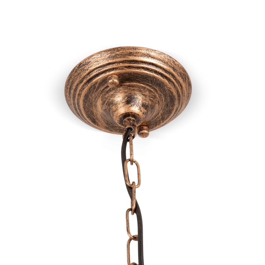 Brilagi - Lustre Tiffany en vitrail SUNFLOWER suspendu par une chaîne 3xE27/60W/230V Ø 50 cm