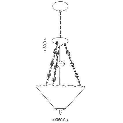 Brilagi - Lustre Tiffany en vitrail sur chaîne FOLIA 3xE27/60W/230V Ø 50 cm