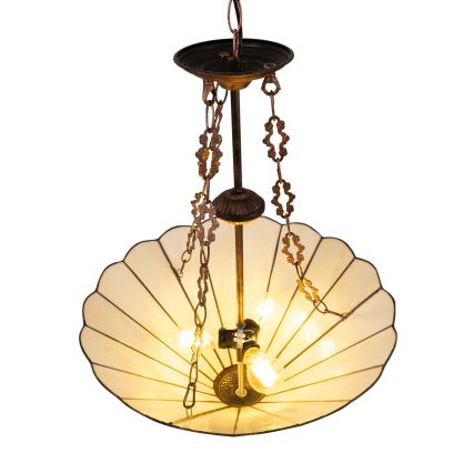 Brilagi - Lustre Tiffany en vitrail sur chaîne FOLIA 3xE27/60W/230V Ø 50 cm