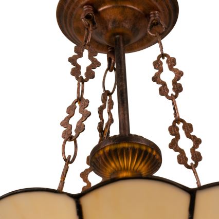 Brilagi - Lustre Tiffany en vitrail sur chaîne FOLIA 3xE27/60W/230V Ø 50 cm