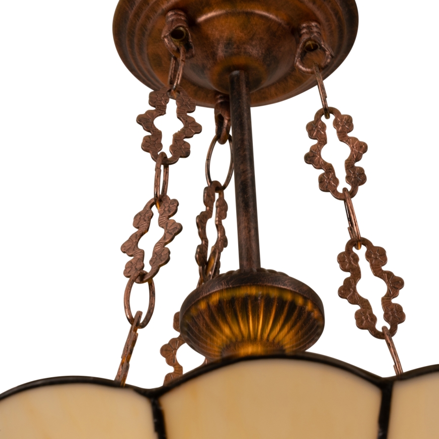 Brilagi - Lustre Tiffany en vitrail sur chaîne FOLIA 3xE27/60W/230V Ø 50 cm