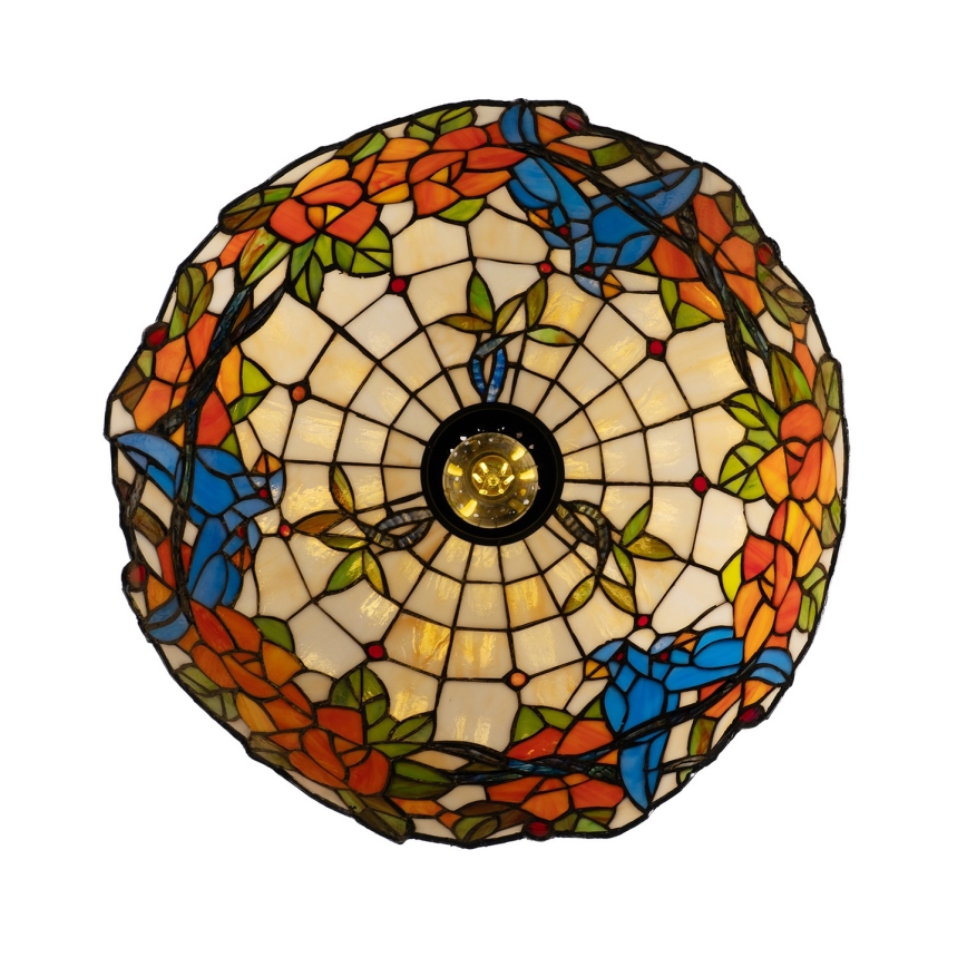 Brilagi - Lustre Tiffany en vitrail sur chaîne JUNGLE 1 x E27 / 60 W / 230 V, diam. 40 cm