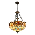 Brilagi - Lustre Tiffany en vitrail sur chaîne MIRABELLA 3xE27/60W/230V Ø 50 cm