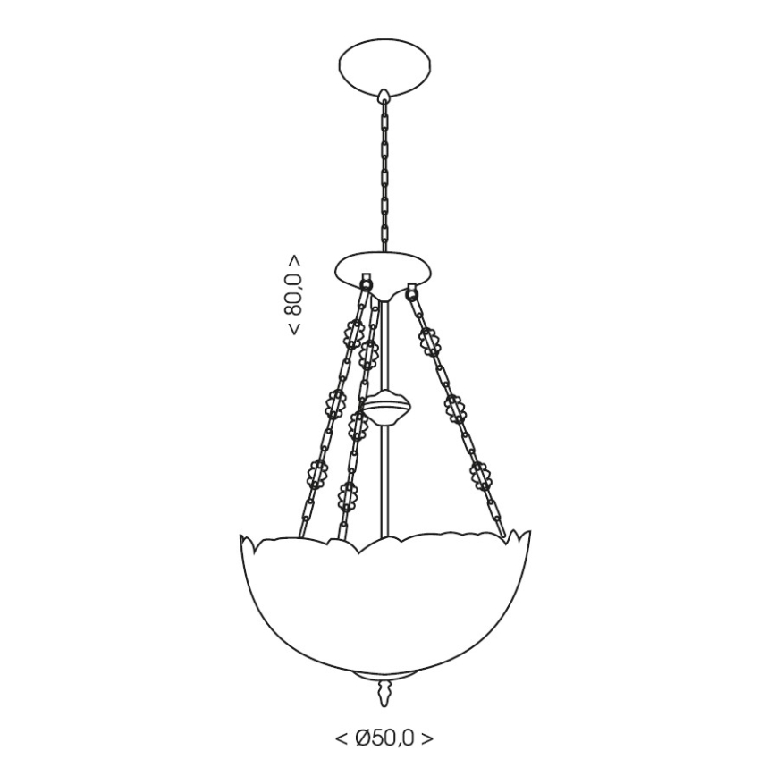 Brilagi - Lustre Tiffany en vitrail sur chaîne MIRABELLA 3xE27/60W/230V Ø 50 cm