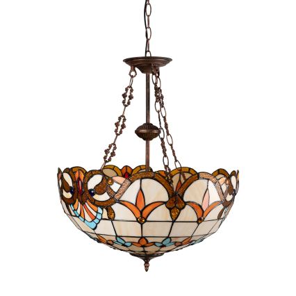 Brilagi - Lustre Tiffany en vitrail sur chaîne MIRABELLA 3xE27/60W/230V Ø 50 cm