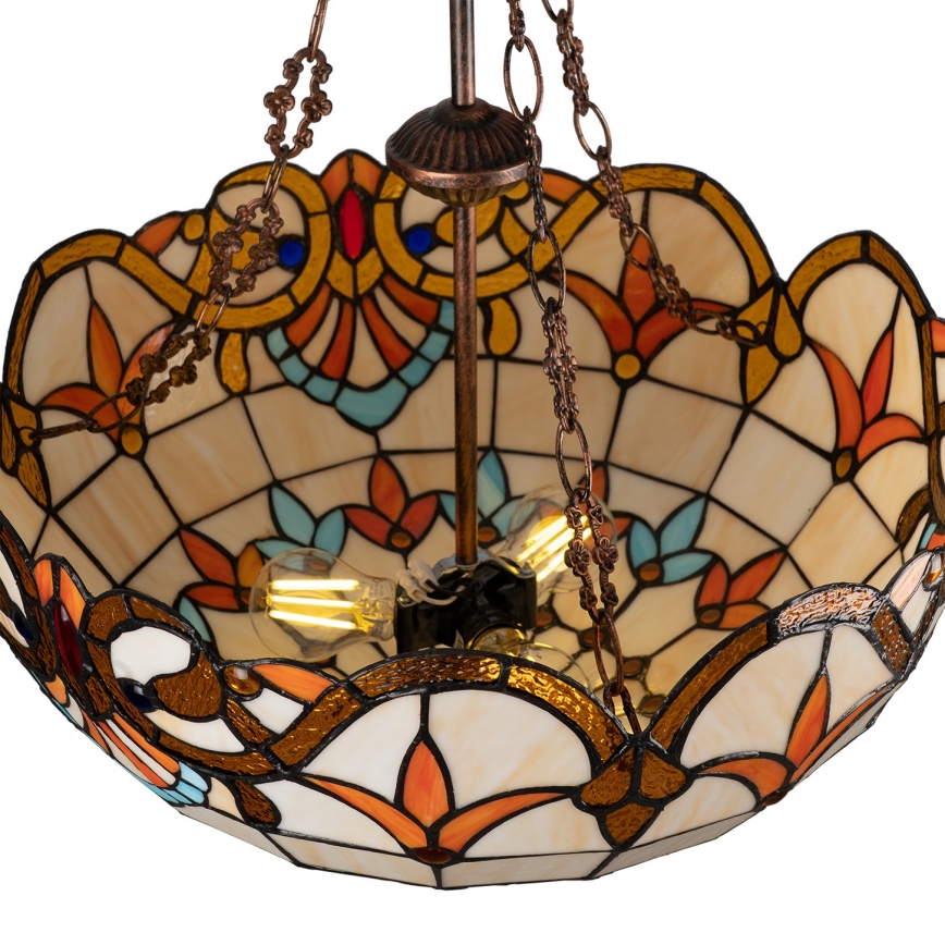 Brilagi - Lustre Tiffany en vitrail sur chaîne MIRABELLA 3xE27/60W/230V Ø 50 cm