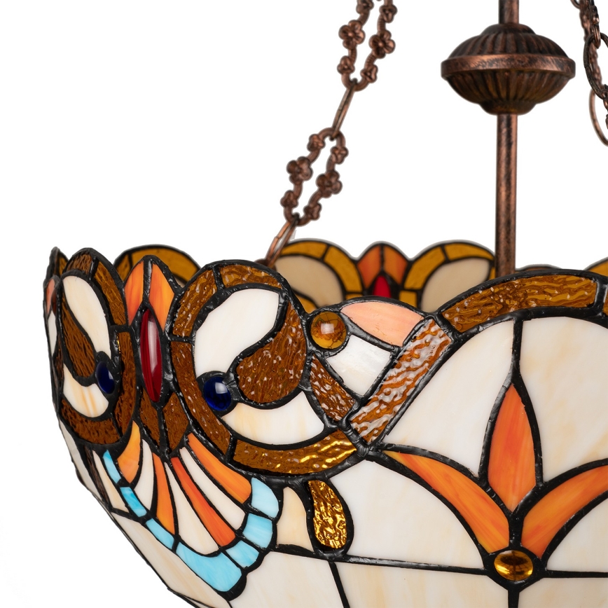 Brilagi - Lustre Tiffany en vitrail sur chaîne MIRABELLA 3xE27/60W/230V Ø 50 cm