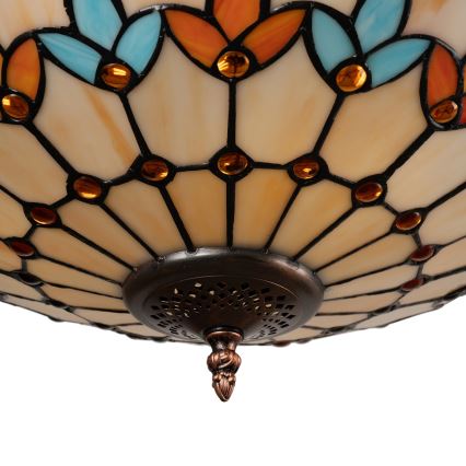 Brilagi - Lustre Tiffany en vitrail sur chaîne MIRABELLA 3xE27/60W/230V Ø 50 cm