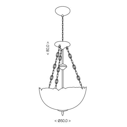 Brilagi - Lustre Tiffany en vitrail sur chaîne SIENNA 3xE27/60W/230V, Ø 50 cm