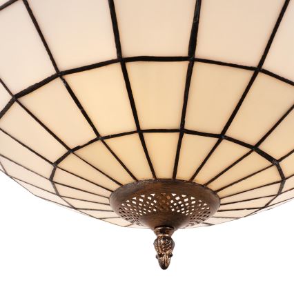Brilagi - Lustre Tiffany en vitrail sur chaîne SIENNA 3xE27/60W/230V, Ø 50 cm