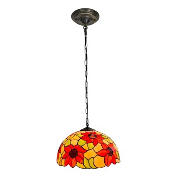 Brilagi - Lustre Tiffany en vitrail suspendu par chaîne SUNFLOWER 1xE27/60W/230V Ø 40 cm