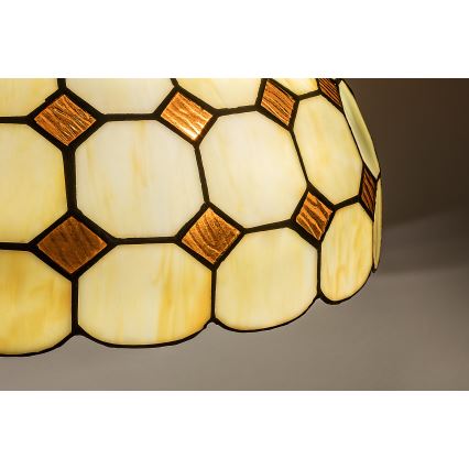 Brilagi - Lustre Tiffany en vitrail, suspendu sur chaîne DORAN 2xE27/60W/230V